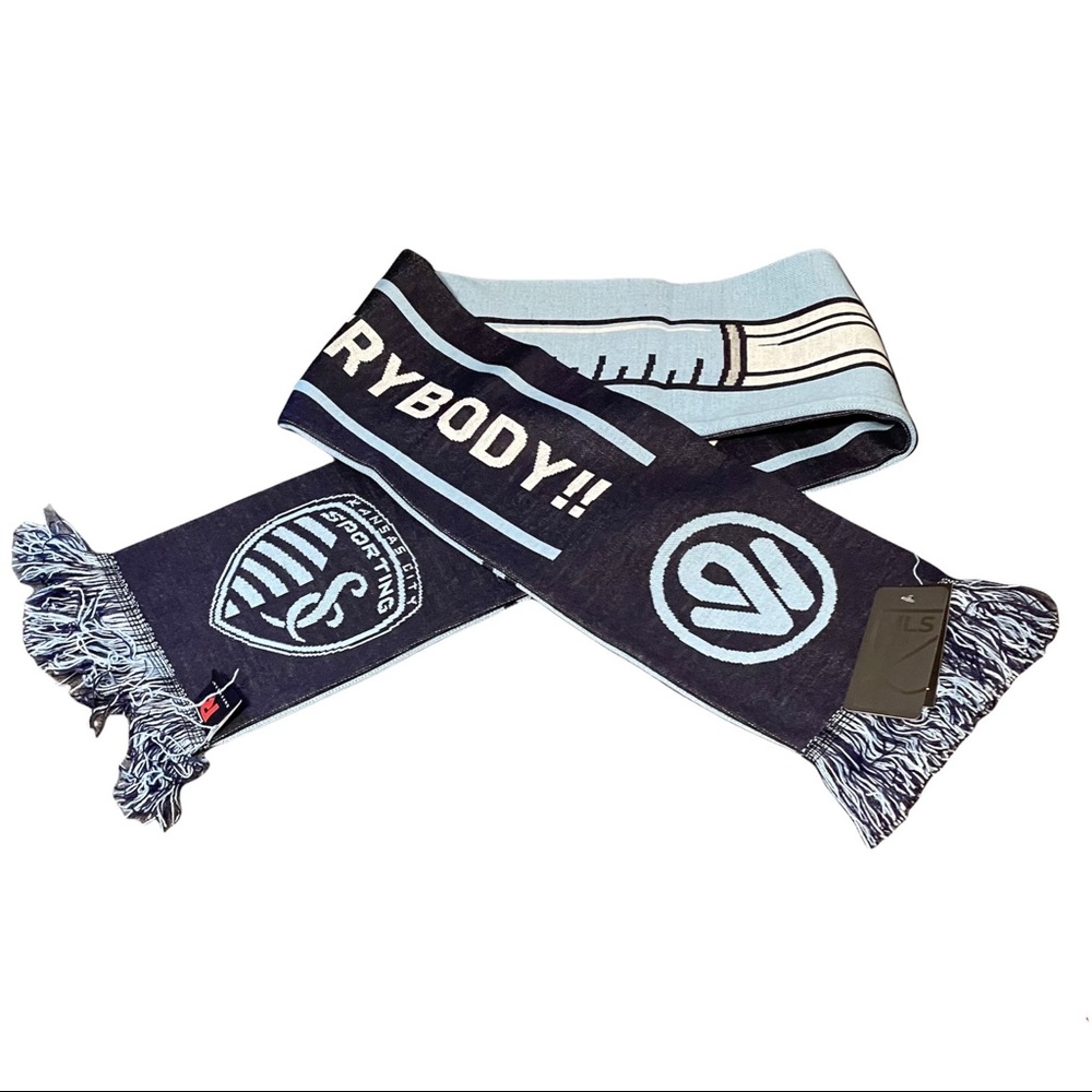 NWT SGA Sporting KC Scarf Kansas City Shots Shots Shots Needle Reversible